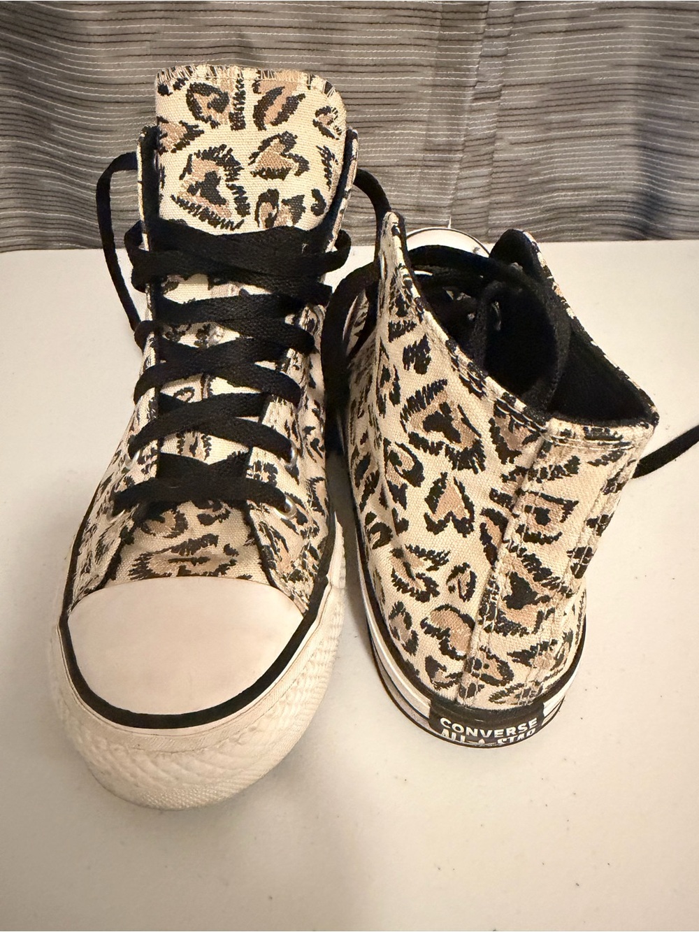 Converse High Top Sneakers - Leopard Print Black & Tan